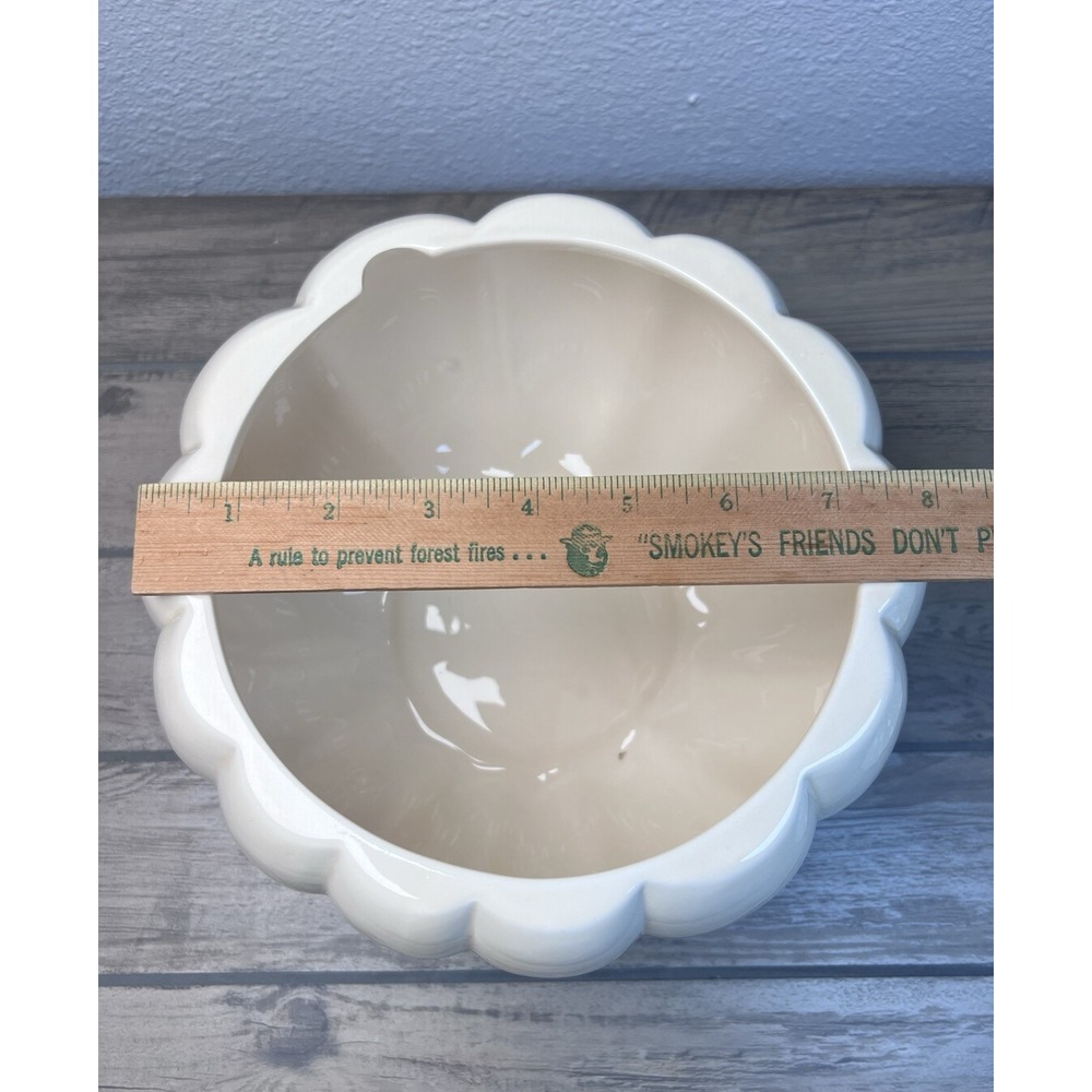 2009 Harry Slatkin Bath & Body White Ceramic Fall Pumpkin Cookie Jar Candy Dish - Picture 4 of 12